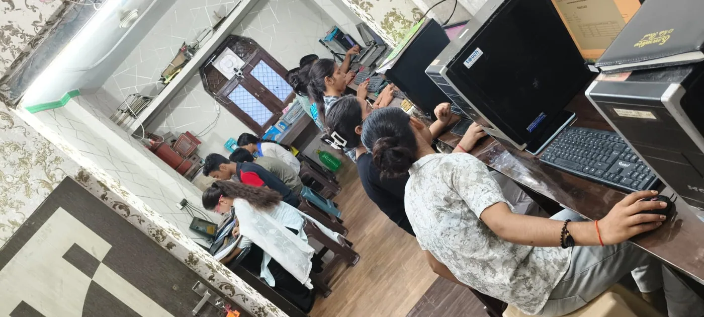 Students receiving practical computer training at MICE